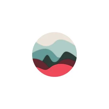 Abstract circle landscape logo Stock Illustration