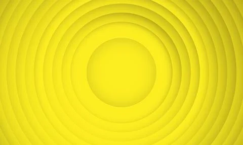 Abstract circle layers texture on yellow background with shadow. Illustrazione stock