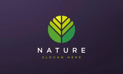 Abstract circle leaf geometry logo concept in simple dan modern shape Stockillustratie