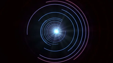 Abstract circle light background 4K blue- Red LOOP Stock Footage 76151023