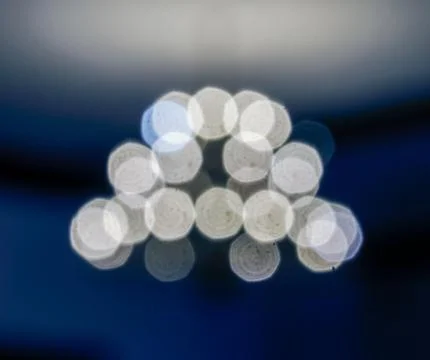 Abstract Circle Light Bokeh on Dark Background Foto stock