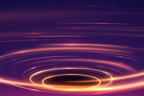 Abstract circle light effect with black hole Stock Illustration