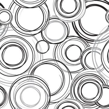 Abstract circle line geometric seamless pattern. Bubble ornament Stock Illustration