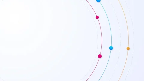 Abstract circle lines with colorful circular motion moving dots. Stock Footage 266985918