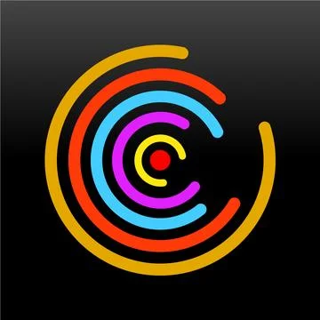 Abstract circle with lines, geometric logo, vector Stock Illustration