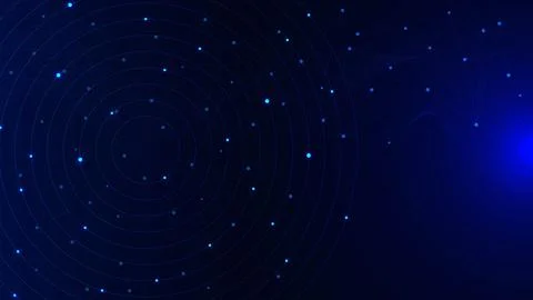 Abstract circle lines with polygon and wave flow for network connection Stock Illustration