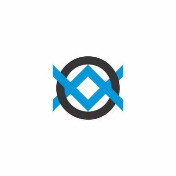 Abstract circle linked cross x logo vector Stock Illustration