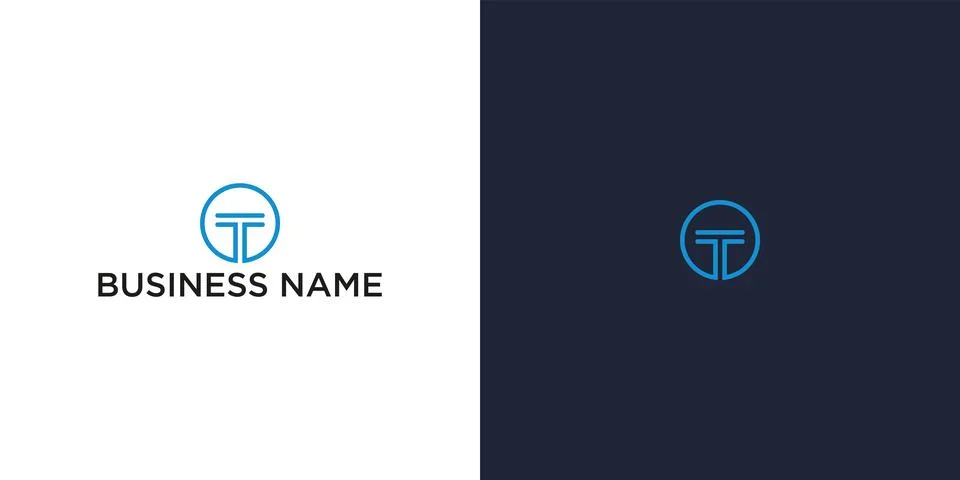 Abstract Circle Logo with Double T Stock Illustration