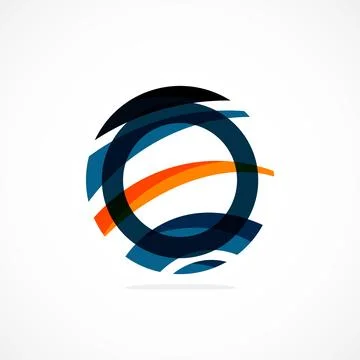 Abstract circle logo, dynamic aesthetic. Simplicity suggests connectivity 스톡 일러스트