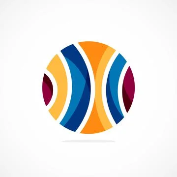 Abstract circle logo, dynamic aesthetic. Simplicity suggests connectivity Stock Illustration