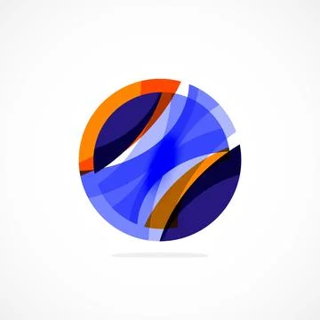 Abstract circle logo, dynamic aesthetic. Simplicity suggests connectivity Stock Illustration