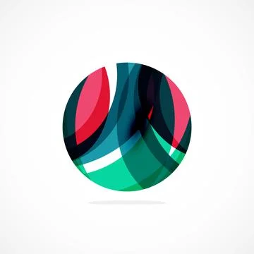 Abstract circle logo, dynamic aesthetic. Simplicity suggests connectivity Stock Illustration