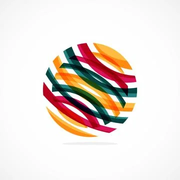 Abstract circle logo, dynamic aesthetic. Simplicity suggests connectivity Stock Illustration