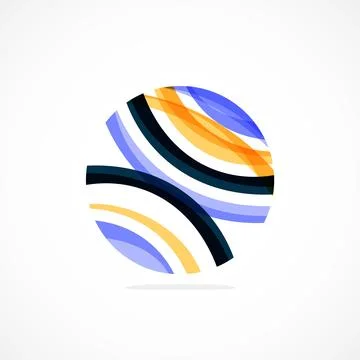 Abstract circle logo, dynamic aesthetic. Simplicity suggests connectivity Stock Illustration