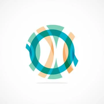 Abstract circle logo, dynamic aesthetic. Simplicity suggests connectivity Stock Illustration