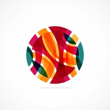 Abstract circle logo, dynamic aesthetic. Simplicity suggests connectivity Stock Illustration