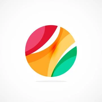 Abstract circle logo, dynamic aesthetic. Simplicity suggests connectivity Stock Illustration