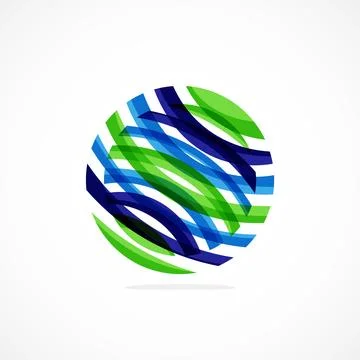 Abstract circle logo, dynamic aesthetic. Simplicity suggests connectivity Stock Illustration