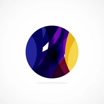 Abstract circle logo, dynamic aesthetic. Simplicity suggests connectivity Stock Illustration