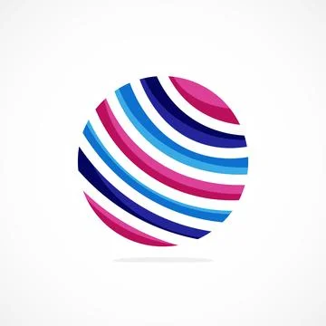 Abstract circle logo, dynamic aesthetic. Simplicity suggests connectivity Stock Illustration