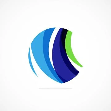 Abstract circle logo, dynamic aesthetic. Simplicity suggests connectivity Stock Illustration