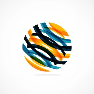 Abstract circle logo, dynamic aesthetic. Simplicity suggests connectivity 스톡 일러스트