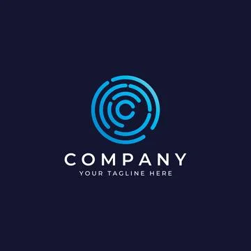 Abstract circle logo elements, circle lines, minimalist circles, creative i.. Stockillustratie