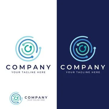 Abstract circle logo elements, circle lines, minimalist circles, creative i.. Stock Illustration