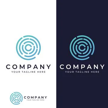 Abstract circle logo elements, circle lines, minimalist circles, creative i.. Stock Illustration