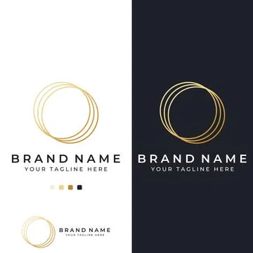 Abstract circle logo elements, circle lines, minimalist circles, creative i.. Illustrazione stock