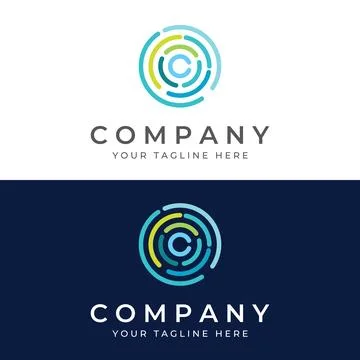 Abstract circle logo elements, circle lines, minimalist circles, creative i.. Stock Illustration