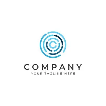 Abstract circle logo elements, circle lines, minimalist circles, creative i.. Stockillustratie