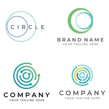 Abstract circle logo elements, circle lines, minimalist circles, creative i.. 스톡 일러스트