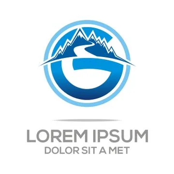 Abstract circle logo initial g lettermark icon vector Stock Illustration