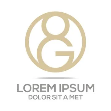 Abstract circle logo initial g lettermark icon vector Stock Illustration