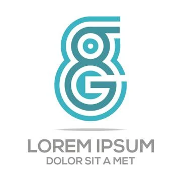 Abstract circle logo initial g lettermark icon vector Stock Illustration