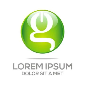 Abstract circle logo initial g lettermark icon vector Stock Illustration