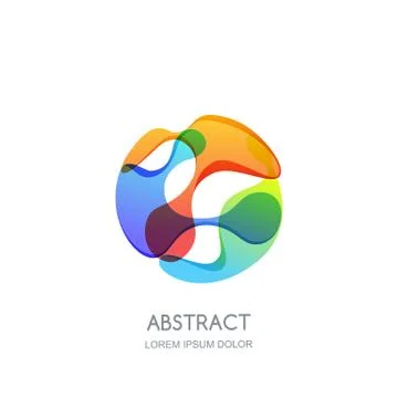 Abstract circle logo, label or emblem design template. Vector vibrant gradien Stock Illustration