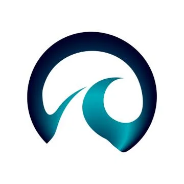 Abstract circle logo with road vector in negative space style design Stock Illustration