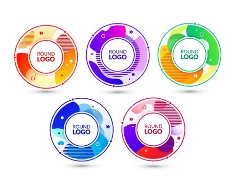 Abstract circle logos. Corporate identity. Pattern with dynamic form elements Stock Illustration