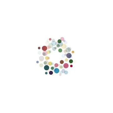 Abstract circle logotype set. Unusual dotted round isolated chem logo collection Stock Illustration