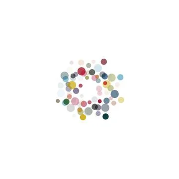 Abstract circle logotype set. Unusual dotted round isolated chem logo collection Stock Illustration