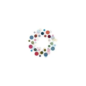 Abstract circle logotype set. Unusual dotted round isolated chem logo collection Stock Illustration