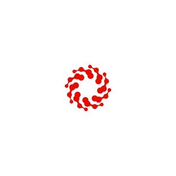 Abstract circle logotype. Unusual dotted round isolated chem logo. Virus icon Stock Illustration