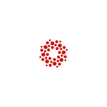Abstract circle logotype. Unusual dotted round isolated chem logo. Virus icon Stock Illustration