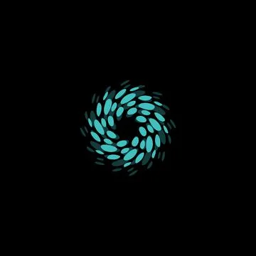 Abstract circle logotype. Unusual dotted round isolated chem logo. Virus icon Stock Illustration