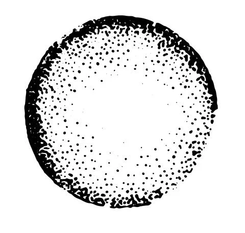 An abstract circle of many points, with an uneven line along the edge and an Stock Illustration