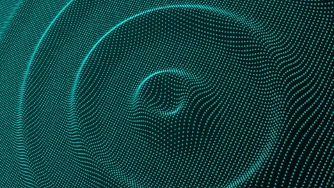 Abstract circle of matrix code, Rhythmic waves of luminous magical energy 스톡 동영상 348336868