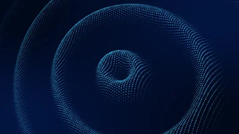 Abstract circle of matrix code, Technology innovation, Rhythmic waves Stockbeeldmateriaal 348336861