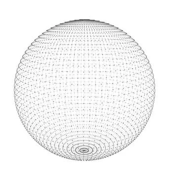 Abstract Circle with Mesh Polygonal Elements イラスト素材